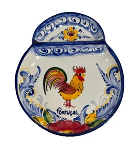 Pascoal Alcobaca Olive Schale Portugal Hahn handbemalt Keramik 7" A121 - Bild 1 von 7