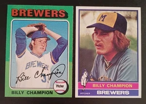 1975 Topps #256 & 1976 Topps #501 Billy Champion Lot - Picture 1 of 4