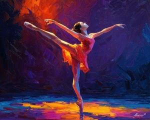 Leonid Afremov FIERY POISE Oil Paint 30"x24" LIMITED EDITION GICLEE ORIGINAL - Picture 1 of 9