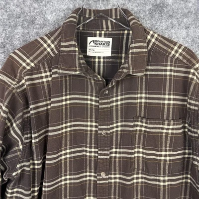 Mountain Khakis Shirt Mens XL Brown Plaid Long Sleeve Flannel Outdoor Western - Image 1 of 4