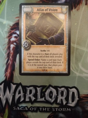 Warlord Saga of the Storm - Atlas of Vision Cleric Item Promo - Stolen Destiny Foto 1 de 2