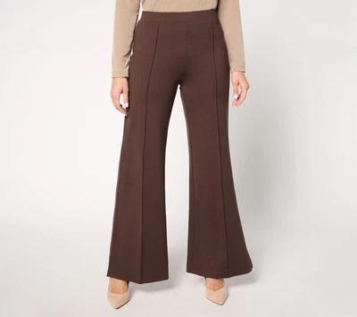 Peace Love World Regular Ponte Wide Flare Pant with Front Seam Chestnut XS New - Image 1 of 4