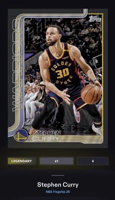 TOPPS NBA COLLECT DIGITAL 2026 BUQUE INSIGNIA Stephen Curry NEGRO 4cc/10 (Digital) Foto 1 de 4