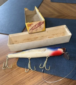 Vintage Atom Striper Saltwater Swimmer Fishing Lure In Original Box No. 51 - Picture 1 of 5