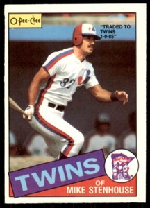 1985 O-Pee-Chee Mike Stenhouse Baseball Cards #282