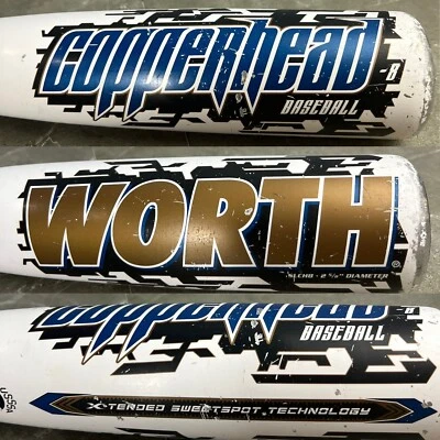 🔥Taco de beisebol Worth 2 5/8” Copperhead 28" 20 oz -8 SLCH8 USSSA 1.15 bola de viagem - Imagem 1 de 4