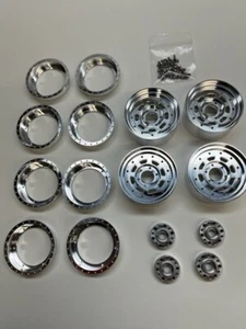 RC 1.9" Aluminum Trail King Crawler Wheels, Beadlock Rings and Hubs, set of (4) - Picture 1 of 1