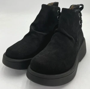 Fly London MEBS189FLY Women's Size 7-7.5 US 38 EU Black Suede Boots NIB - Picture 1 of 10