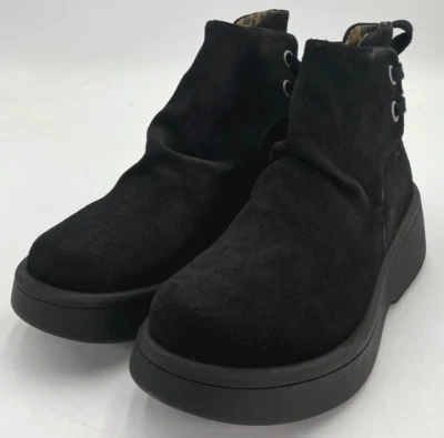 Fly London MEBS189FLY Women's Size 7-7.5 US 38 EU Black Suede Boots NIB - Image 1 of 4