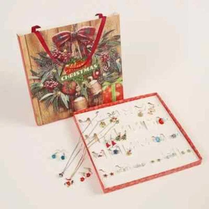 Jewelry Advent Calendar 12 Charms, 10 Pairs of Earrings 2 Chains Christmas Gifts - Picture 1 of 4