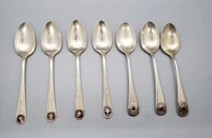 7 Assorted Freemason & Military Advance Regimental Assn. Silver Plate Spoons - Imagen 1 de 6