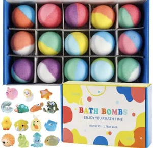 Bath Bombs For Kids With Suprise Inside 15PC Kids Bath Bomb Set. - Picture 1 of 6