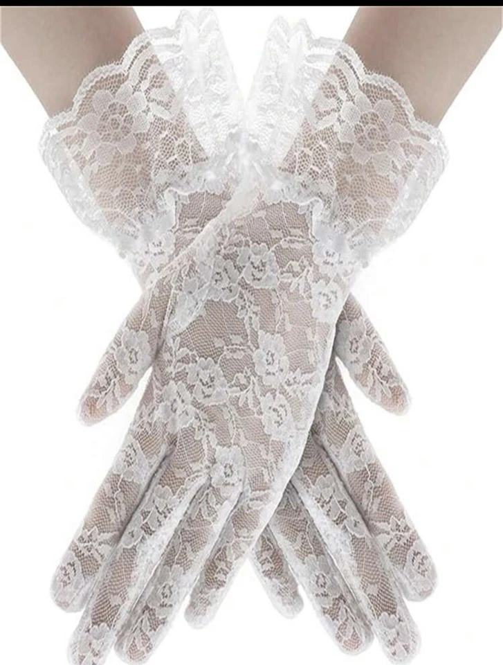 女士新娘婚礼派对舞会歌剧晚间花边手套 — 第 1/4 张图片