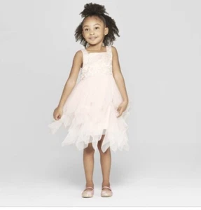 Mia & Mimi Toddler Girls' Blush Pink Butterfly A-Line Dress 2T NWT - Picture 1 of 3
