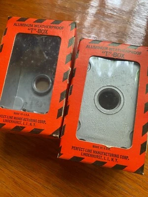 New vintage Aluminum Terminal Box T Box Made USA Weatherproof T-11 Perfect-Line - Image 1 of 4