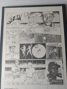 Vintage Satchel Paige MAGAZINE Page Comic Framed (New Frame) St. Louis Browns  - Picture 1 of 2