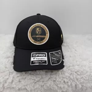 Vegas Golden Knights Hat Mens M/L Black Flex Fitted Pro Training Fanatics - Picture 1 of 6