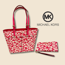 Michael Kors Medium Double Pocket Tote Shoulder Bag+Continental Wallet Combo Set