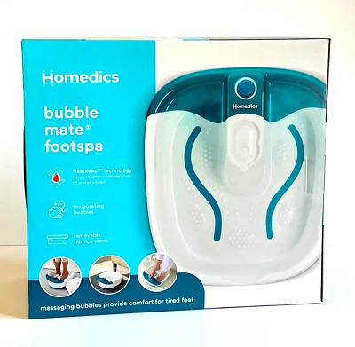 Nuevo HoMedics Bubble Mate Footspa Pie Baño Puntera Control Táctil Pie Pie Pie Pémez Incluido Foto 1 de 4