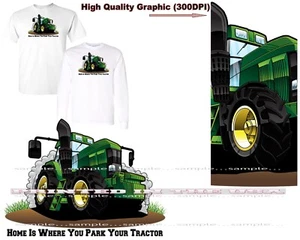 Camiseta DigiRods Farm Tractor Modelo Verde Hot Rod Home Where You Park Dibujos Animados - Imagen 1 de 6