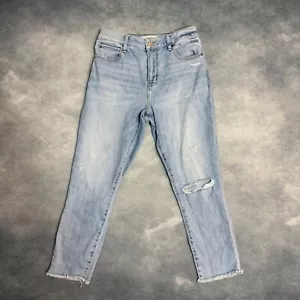 Abercrombie & Fitch Curve Love High Rise Jeans Damen 28/6S Blau Distressed - Bild 1 von 15