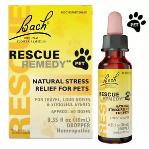 Bach RESCUE REMEDY Pet Dropper Natural Stress Relief 0.35 fl oz 10mL - Picture 1 of 9