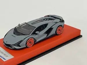 1/43 Looksmart Lamborghini Sian FKP 37 in Grigio Egoista on Leather base  LS507E - Picture 1 of 7