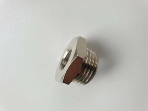 Brass Nickel Plated Reducing Bush BSPP Male 1/2" x BSPP Female 1/4" - Picture 1 of 1