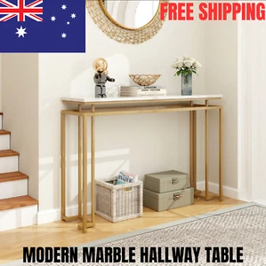 120 cm Faux Marble Top Console Table with Anti-toppling Kit for Hallway - Picture 1 of 8