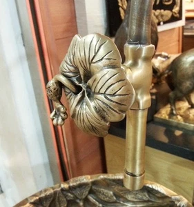 Brass Garden Basin Sink Stop Gate Valve HIBISCUS Spigot Vintage Water Home Decor - Picture 1 of 12