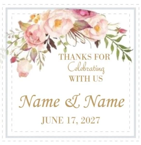 12 ADESIVI MATRIMONIO PERSONALIZZATI GRAZIE PER AVER FESTEGGIATO CON NOI Bianco 2" x 2" - Foto 1 di 2