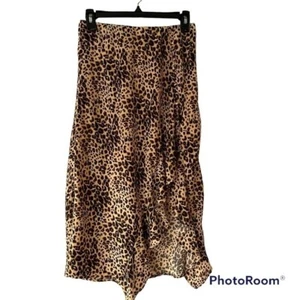 Women's Leopard Animal Print High Low Ruffled Skirt, Sz S - Bild 1 von 9