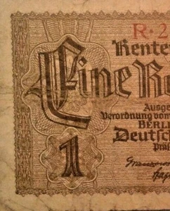 Germany  1 Rentenmark  Banknote 1937 - Picture 1 of 3