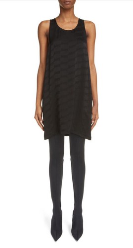 Abito da serbatoio Balenciaga BB Monogram Jacquard fluido satana nuovo taglia 12US 42FR