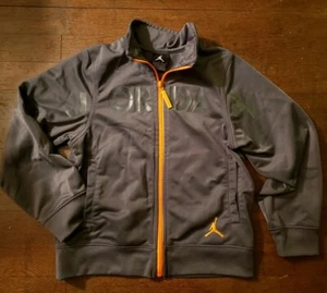 Jordan Boys Grey Orange Logo Full Zip Track Jacket. Media Pocket Size 7  - Picture 1 of 8