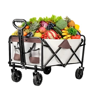 Collapsible Utility Wagon, Heavy-Duty Folding Outdoor Cart, All-Terrain Wheels - Picture 1 of 11