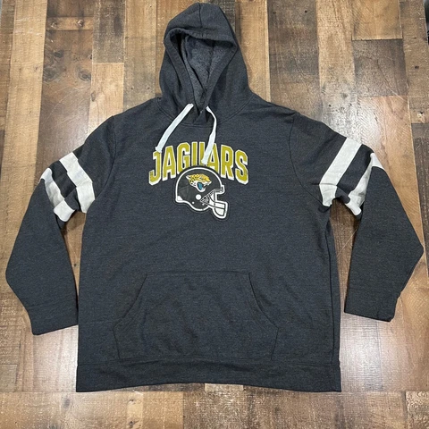 Jacksonville Jaguars Mens Sweater 2XL XXL Gray NFL Team Apparel Hood Sweatshirt Cover