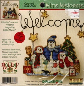 DIMENSIONS WELCOME DRAHTFREUNDLICHE SCHNEEMÄNNER KREUZSTICH-SET DEBBIE MUMM - Bild 1 von 2