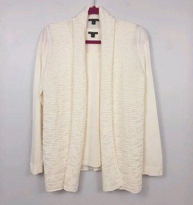 LAFAYETTE 148 Silk Lycra Knit Tank & Cardigan Set Ivory Sz M - Image 1 of 4