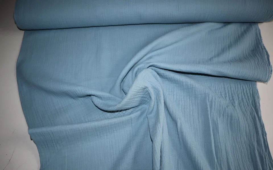 Musselin - Double Gauze, altblau, Breite: ca. 130 cm, Mat: 100% Baumwolle - Bild 1 von 4