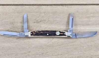 Navaja de bolsillo vintage Robi Klaas Kissing Crane #14 Stag Congress inoxidable de 4 hojas Foto 1 de 4