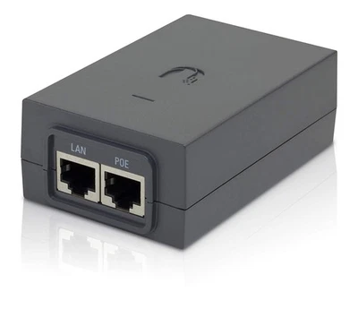 Ubiquiti PoE 24 12W Power Over Ethernet Adapter 24V DC 0.5A Remote Reset Black - Image 1 of 4