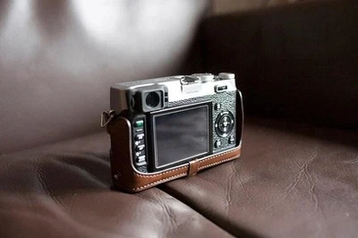 PU Leather Full Camera Case bag cover for FUJI X100F X100T X100S Brown + strap - Image 1 of 4