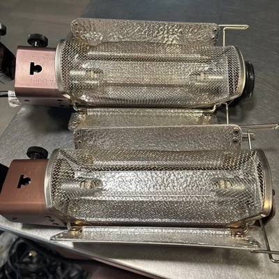 Two Lowel Tota-Light Tungsten Flood Lights (120-240 VAC) w/ Power Cords - Read - Image 1 of 4