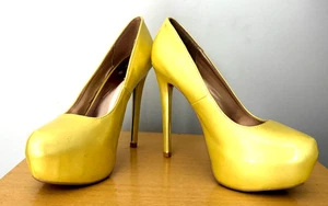 Women's Size 8 Platform Stiletto High Heels Shiny leather Shoes Qupid Pre-owned - Picture 1 of 12