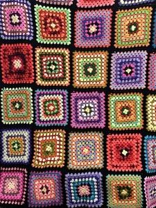 Colorful Granny Square Crochet Afghan Throw Blanket 64" x 72" Handmade Roseanne - Picture 1 of 8