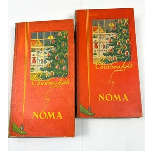 1939 Vintage Christmas Lights by NOMA Tree Box Bookshelf Decor Holiday Set of 2 - Picture 1 of 14