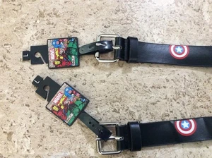 2-teiliges Set Captain America Gürtel Kunstleder Marvel Jungen Gr. L 28 - 32" Sheilds - Bild 1 von 6