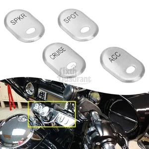 Brushed Panel Switch Cover Chrome Caps Fit For Harley Touring Electra Glide FLHT - Picture 1 of 19