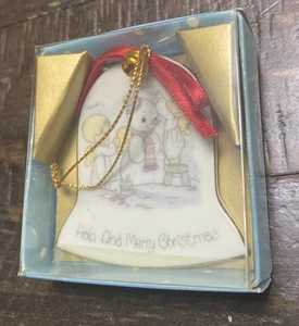 Precious Moments Enesco Halo And Merry Christmas Bell Ornament 1988 W/Box - Picture 1 of 5